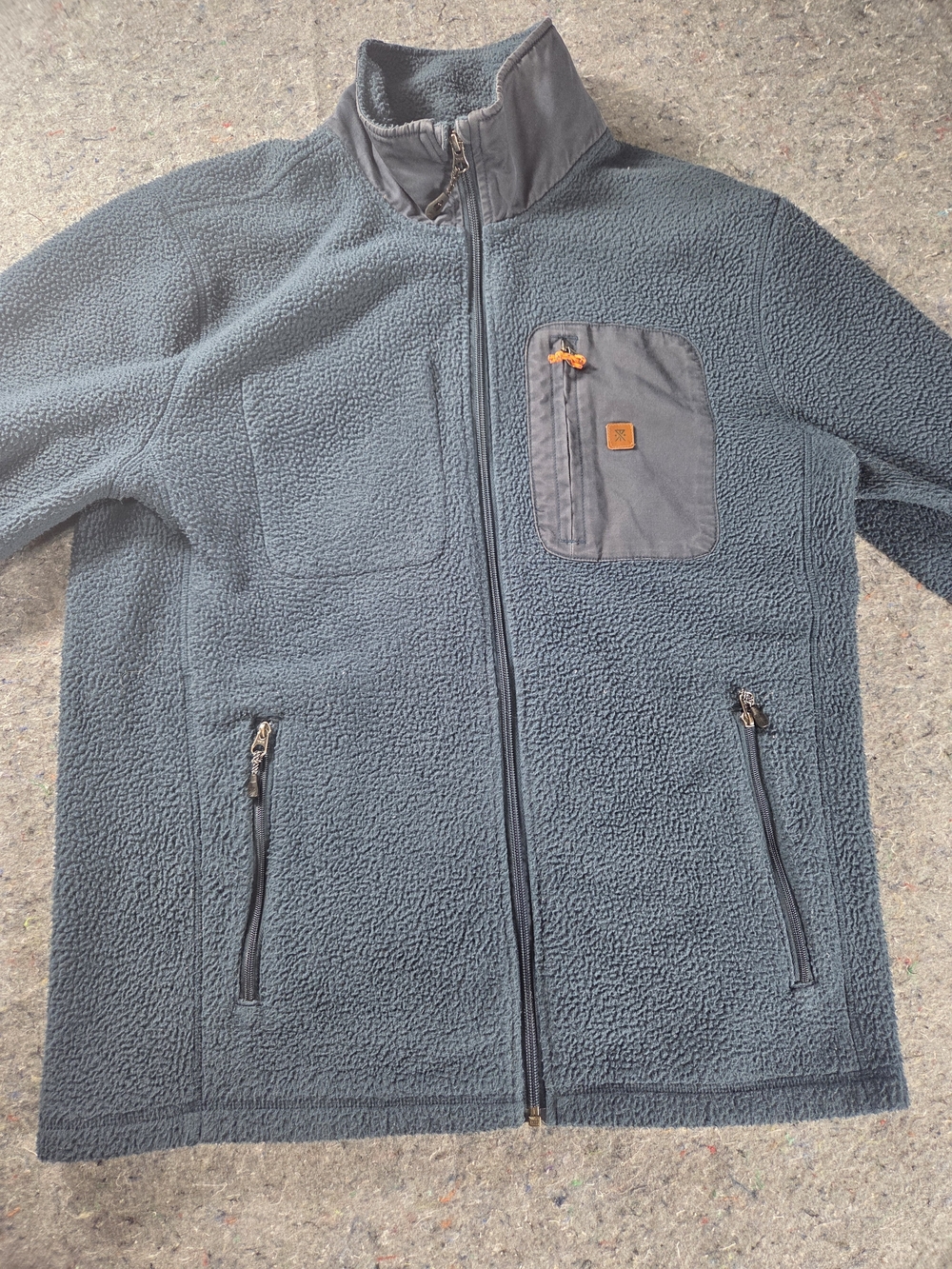 Roark Landfall Fleece Jacket Men’s Large Blue Gray Full Zip Outdoor RF245